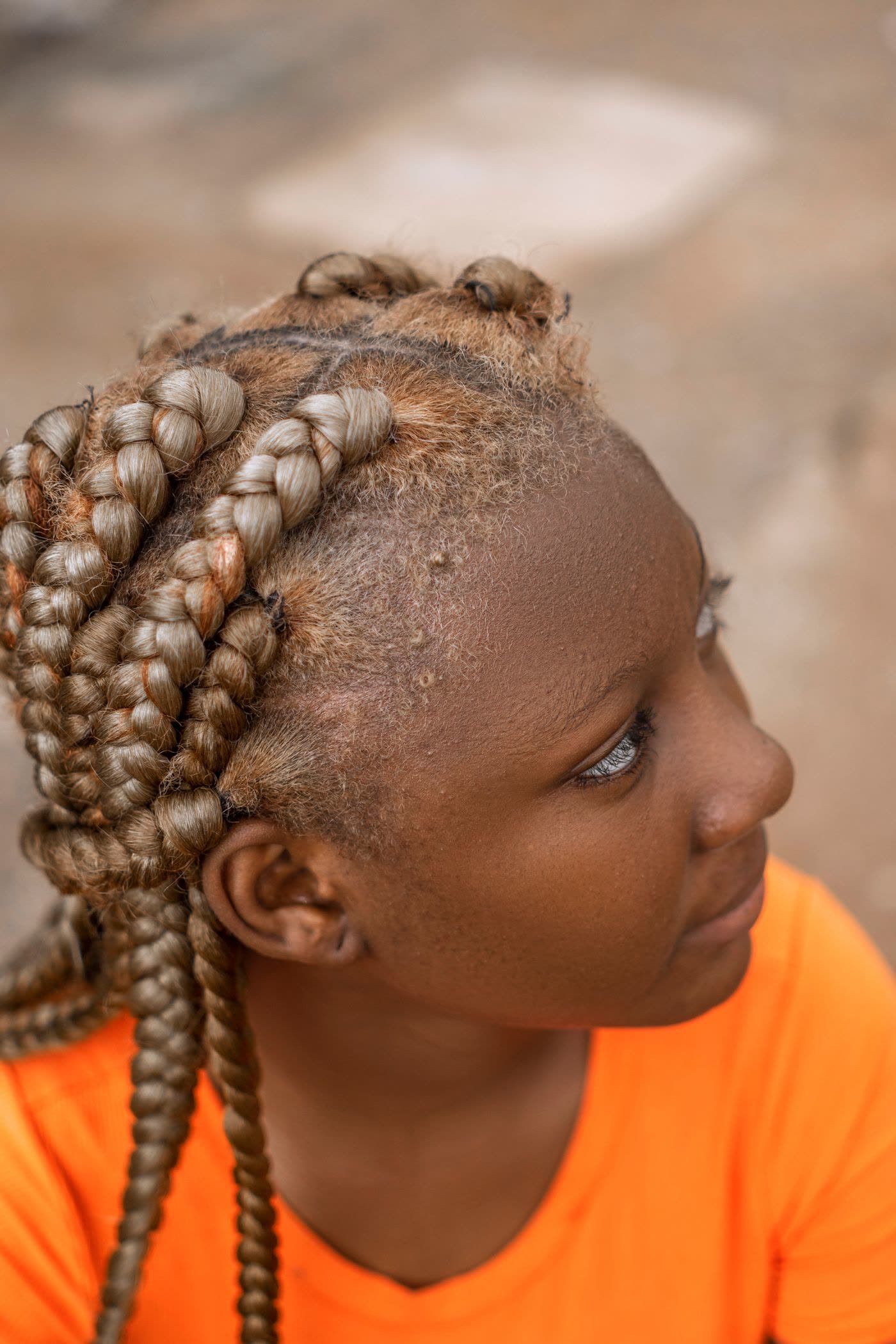 Intricate natural braided hairstyle